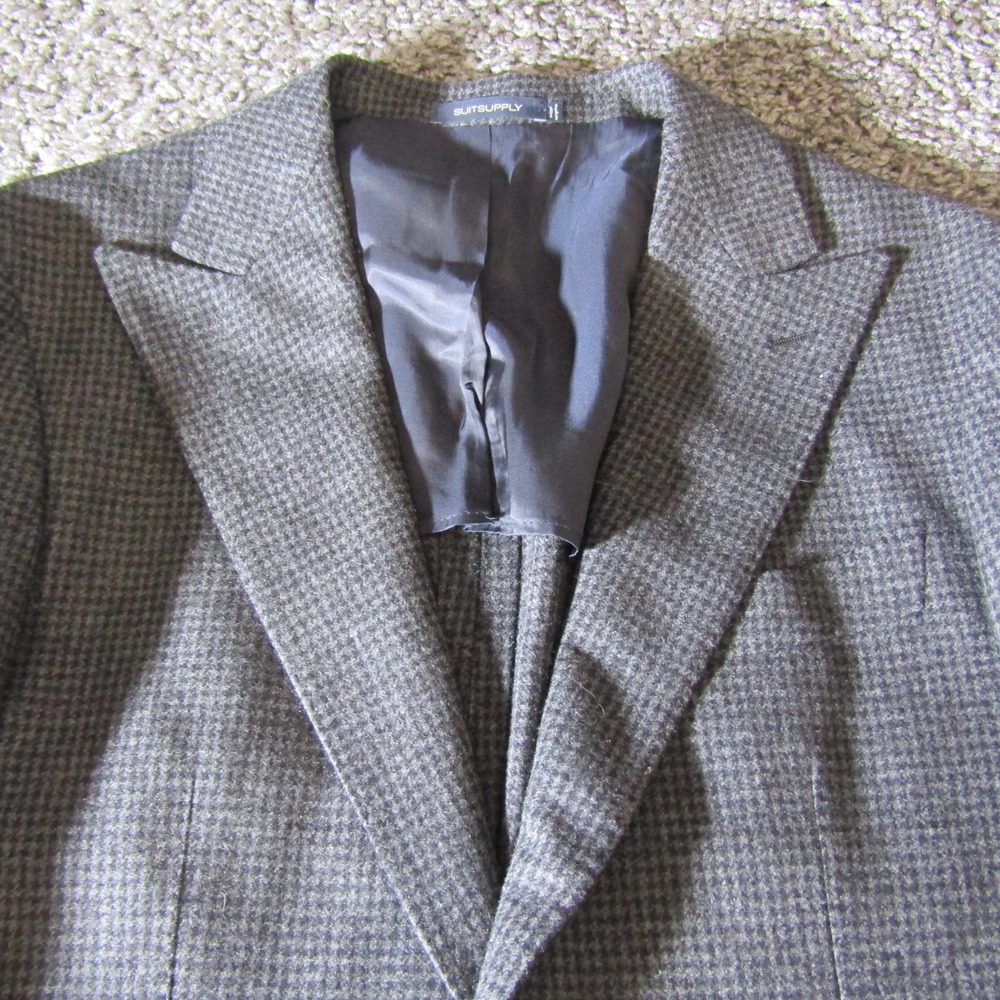 Suitsupply Suit Jacket Mens 25 Havana Marling‎ Evans Unstructured Houndstooth